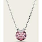 ショッピングラウンド ネックレス 「公式」「スワロフスキー」Bella V ペンダント ラウンドカット， ピンク， ロジウム・プレーティング レディース メンズ