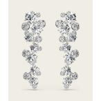ピアス 「公式」「スワロフスキー」Constella ドロップピアス， ミックスカット， ホワイト， ロジウム・プレーティング レディース メンズ