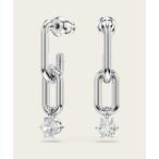 ピアス 「公式」「スワロフスキー」Constella ドロップピアス， ラウンドカット， ホワイト， ロジウム・プレーティング レディース メンズ