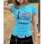 ショッピングレディ 夏 tシャツ I LOVEプリントTシャツ レディース