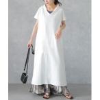ワンピース すっきり襟Tシャツワンピ