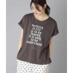 tシャツ 箔PTドルマンスリーブロゴTシャツ レディース