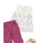 ブラウス シャツ サイドリボンはしごレースフリルチュニック(90~130cm) キッズ 子供服 男の子 女の子