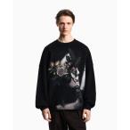 トレーナー スウェット 「エンポリオ アルマーニ」ASV スウェットシャツ ツイルジャージー ウーマン＆リーフプリント メンズ