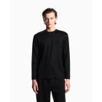 ショッピングアルマーニ tシャツ 「エンポリオ アルマーニ」セーター リヨセル混紡ジャージー ドームロゴ メンズ