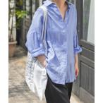 ブラウス シャツ 「追加3」80リネンカシュクールビッグシャツ レディース