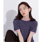 ニット セーター ミニフリンジバイカラーニット レディース