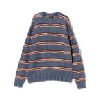 ショッピングボーダー セーター ニット 3ゲージ リンクス マルチボーダー クルーネック ニット メンズ レディース