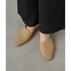 サンダル アシンメトリースエードライクミュール レディース