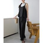 パンツ セットアップ とろみ ワイドパンツ&キャミソール 2点セット レディース