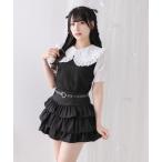 スカート ハートベルトセットティアードスカパン「大きいサイズ有り」