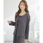 パジャマ ルームウェア 「リボンカーデ×ロングパンツ」ぷるるん谷間のルームウエア3点セット レディース