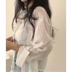 ブラウス シャツ Regular collar Oversized sheer shirt / レギュラーカラー オーバーサイズシアーシャツ レディー