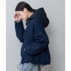 ブルゾン アウター 「軽量」「保温性」「吸水・速乾性」梳毛調合繊×ツイル×octaフーデットブルゾン レディース