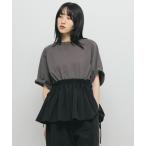 tシャツ 汗ジミ防止ペプラムドッキングTEE レディース