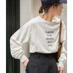 tシャツ ボートネックシルケットロゴロンTEE レディース
