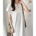 ワンピース 毎日に寄り添うシンプルデザイン ゆる楽 半袖ロングTシャツワンピース