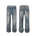 ジーンズ Studded design print denim pants/スタッズデザインプリント フレアデニム メンズ レディース