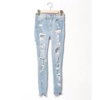 「American Eagle」 ダメージ加工デニムパンツ - ブルー レディース