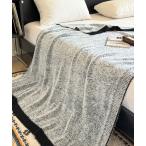 ショッピングブランケット ブランケット ラグジュアリールック配色ブランケット