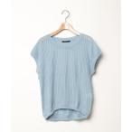 [BARNYARDSTORM] полоса рисунок короткий рукав вязаный 1 голубой женский 