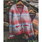 ショッピングレッド カーディガン ダブル ジャカード シェブロン パターン カーディガン メンズ