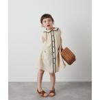 ワンピース 配色パイピングダブルガーゼマリンワンピース キッズ 子供服 女の子