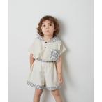 セットアップ チェックセーラーカラー半袖セットアップ キッズ 子供服 男の子 女の子