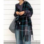 ストール マフラー ブロックチェックストール レディース