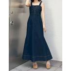 ワンピース デニムレースアップジャンスカ