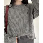 ショッピングラメ ニット セーター 「U.S. POLO ASSN」クルーネック ボリュームスリーブ ラメ シャイニーニット レディース