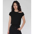 tシャツ アシメカットアウトデザイントップス EM25s095「EIGHTHMONTH」 レディース