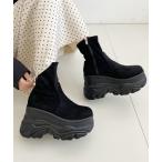 ブーツ 厚底 ダブルソール ストレッチ ショートブーツ 537 レディース