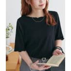 tシャツ 配色リブメロー5分袖「WEB限定カラーあり」 レディース