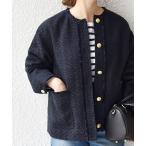 「SHIPS any」 ツイードジャケット ONE SIZE ネイビー レディース
