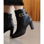 ショッピングラウンドトゥ ブーツ 「HIMIKO」サイドバックルヒールブーツ/651410 レディース