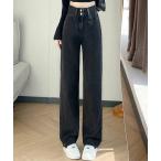ジーンズ デニム デニムパンツ シルエットがきれいなハイウエストストレートデニム レディース