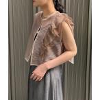 ブラウス シャツ 「＆g'aime」メッシュボリュームフリルベスト　Mesh Volume Frill Vest レディース
