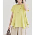 tシャツ quaranciel:「手洗い可能」ハンカチーフヘム フレア クルーネック TEE レディース