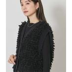 ベスト ジレ ループヤーンニットベスト レディース
