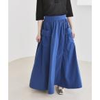 スカート quaranciel:「洗濯機可能」タイプライター ギャザー フレア ポケット スカート