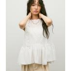 ブラウス シャツ Cutwork tiered frill blouse / カットワークティアードフリルブラウス レディース