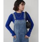 ニット セーター 袖ボタンハイネックリブプルオーバー レディース