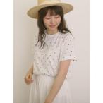 tシャツ 「オーガニックコットン」ドット柄Tシャツ レディース