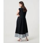 ワンピース コットンシルク シルキータックワンピース - ウォッシャブル -