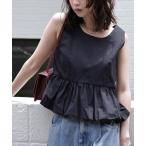 ブラウス シャツ バルーンペプラムノースリブラウス レディース