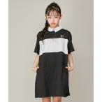 ワンピース 「コットン100%」配色ラガーシャツ風ワンピース キッズ 子供服 女の子