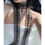  короткое колье [ MEMECLE /memekru] кружевная лента тонкий muffler женский 