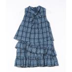 ワンピース retro plaid ruffle one piece