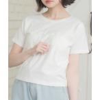 tシャツ ラインストーンロゴTEE レディース
